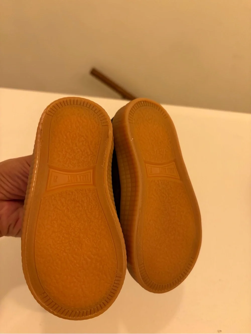 ZARA Baby Kids Gray Suede Double Velcro Sneakers EU 21